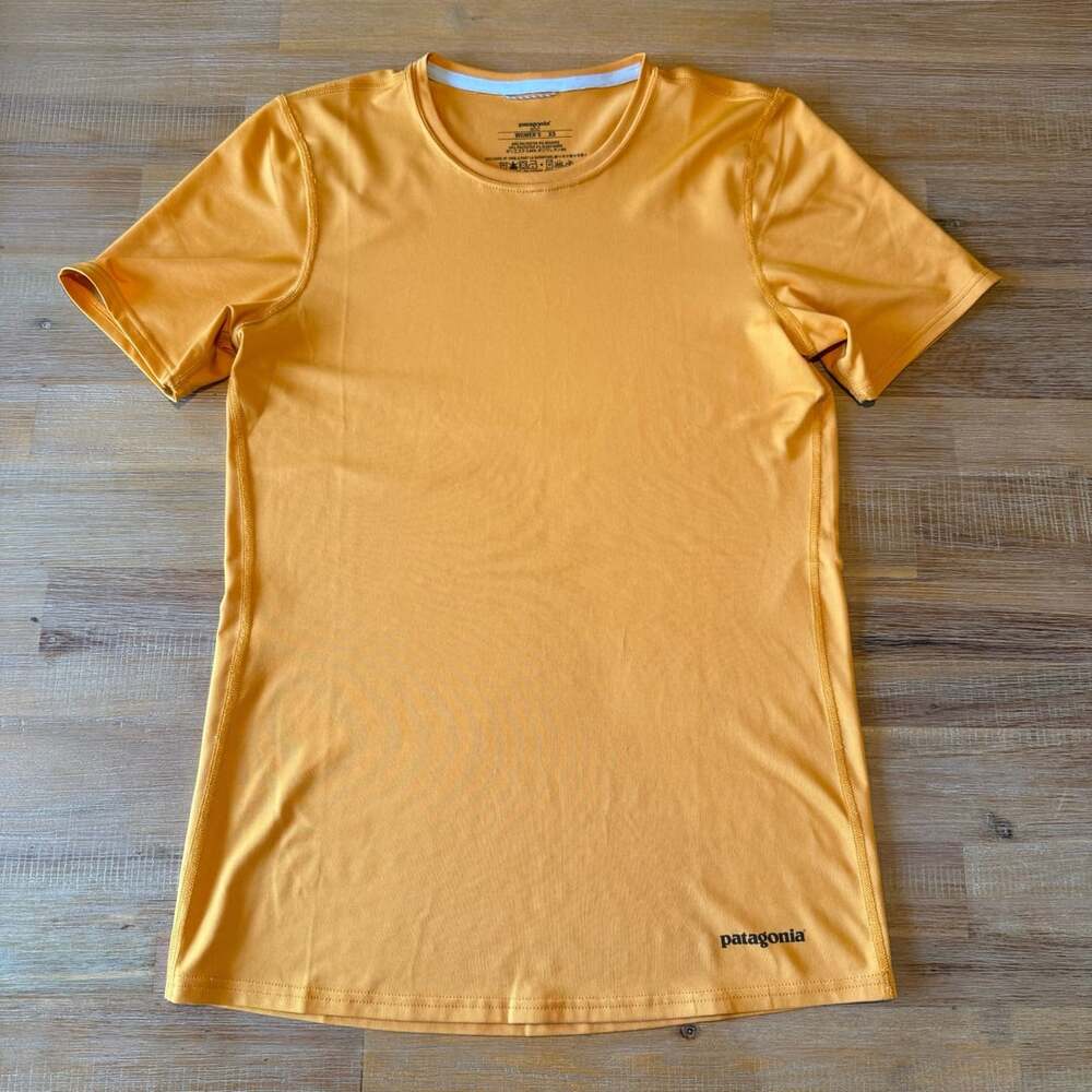 Patagonia Capilene 1 Silkweight Stretch T-Shirt Womens XS Yellow Gold